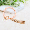 Salmon Boho Key Ring Bracelet | AILI'S CORNER