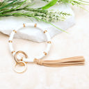 White Boho Key Ring Bracelet | AILI'S CORNER