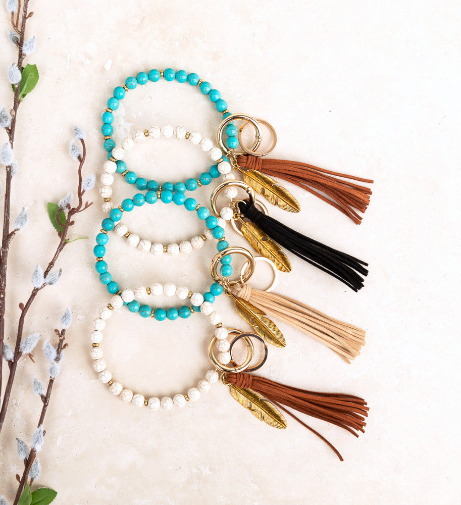 Boho Stone Key Ring Bracelet | AILI'S CORNER