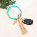 Turquoise/beige Boho Stone Key Ring Bracelet | AILI'S CORNER