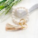 White Pearl Silicone Key Ring Bracelet | AILI'S CORNER