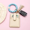 Aqua/champagne Silicone Key Ring Wallet Bracelet | AILI'S CORNER