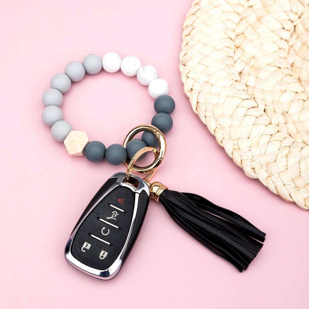 Silicone Color Block Key Ring Bracelet | AILI'S CORNER