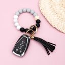 Black Silicone Color Block Key Ring Bracelet | AILI'S CORNER