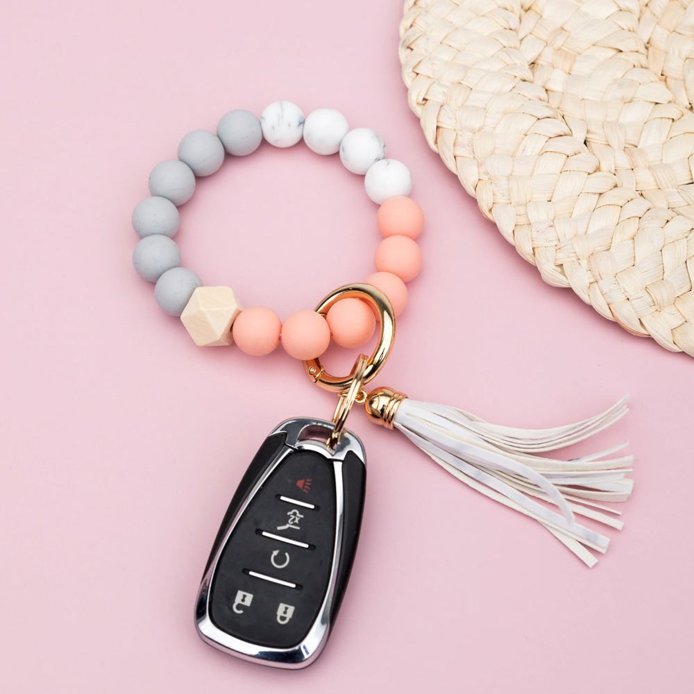 Silicone Color Block Key Ring Bracelet | AILI'S CORNER