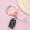 Blush Marble Silicone Color Block Key Ring Bracelet | AILI'S CORNER