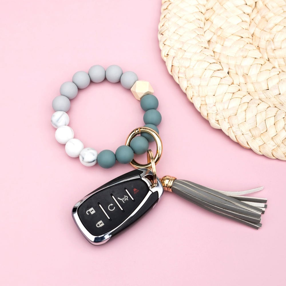 Silicone Color Block Key Ring Bracelet | AILI'S CORNER