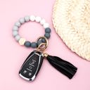 Gray Black Silicone Color Block Key Ring Bracelet | AILI'S CORNER