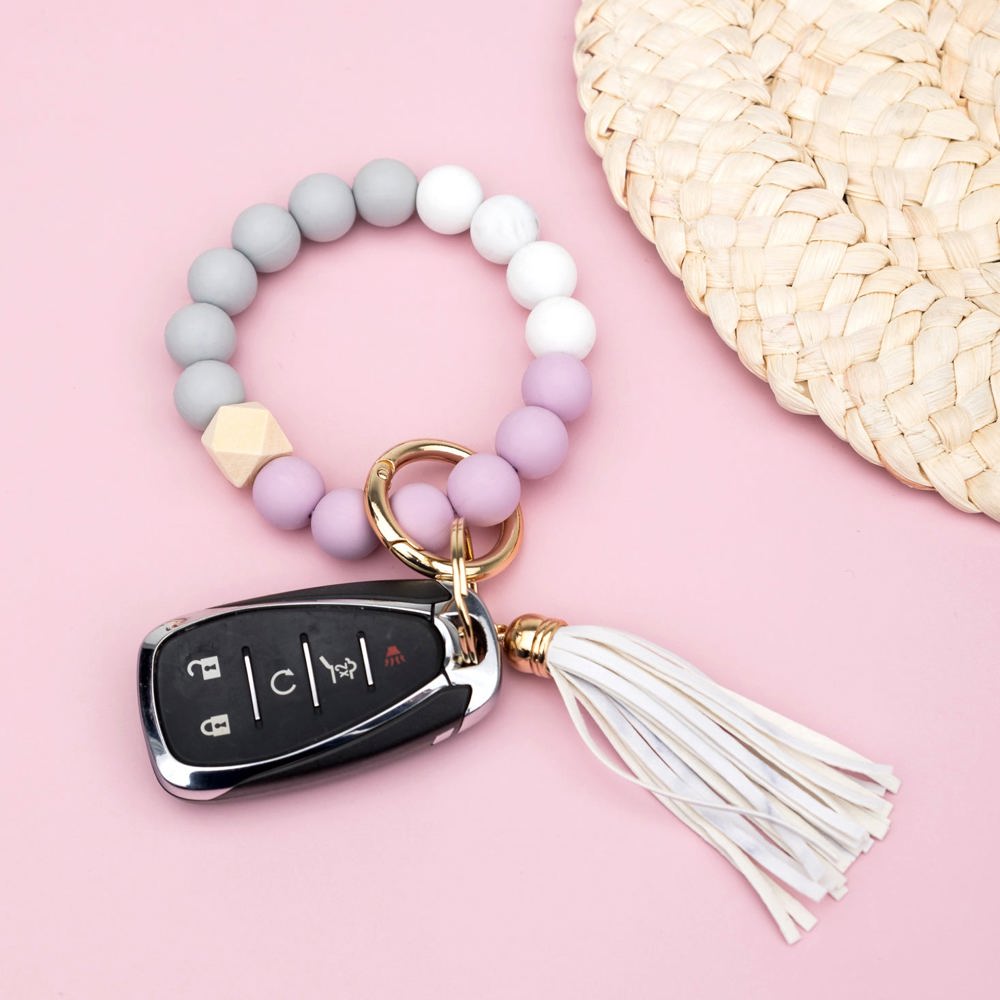 Silicone Color Block Key Ring Bracelet | AILI'S CORNER