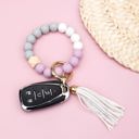 Lilac Marble Silicone Color Block Key Ring Bracelet | AILI'S CORNER