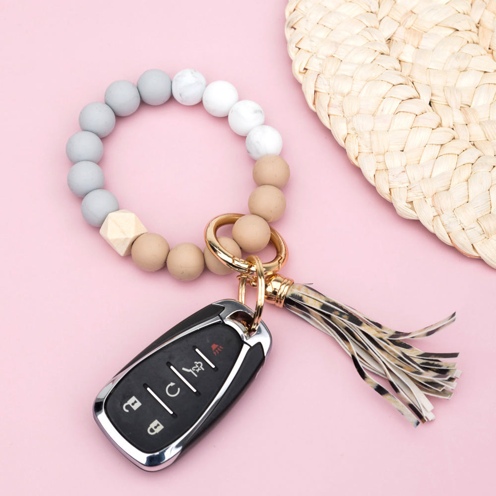 Silicone Color Block Key Ring Bracelet | AILI'S CORNER