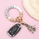 Taupe Leopard Silicone Color Block Key Ring Bracelet | AILI'S CORNER