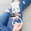 Gray Key Ring Wallet Bracelet | AILI'S CORNER