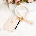 Cream Key Ring ID Wallet Zip Bracelet | AILI'S CORNER