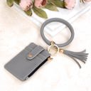 Dark Gray Key Ring ID Wallet Zip Bracelet | AILI'S CORNER