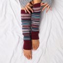 Wine Fairisle Leg Warmers | AILI'S CORNER