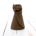 Mocha Foldable Wide Brim Bow Visor | AILI'S CORNER