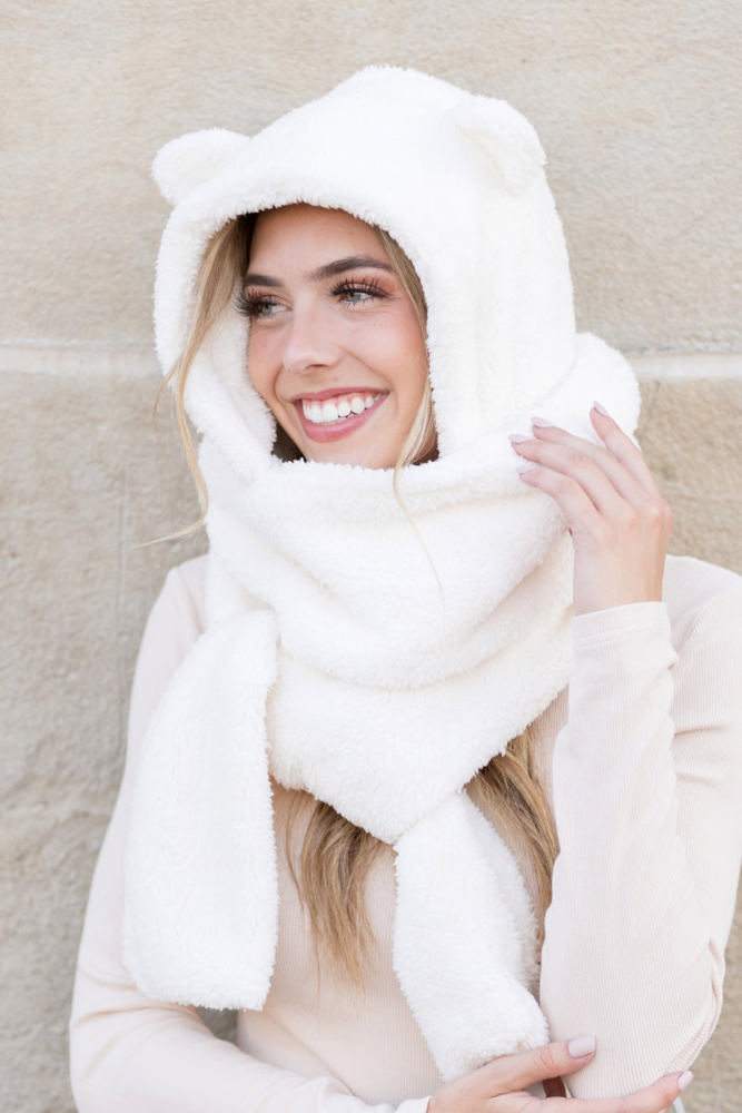 Teddy Bear Hooded Scarf | AILI'S CORNER