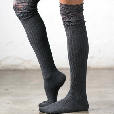 Lace Topped Over The Knee Socks | AILI'S CORNER