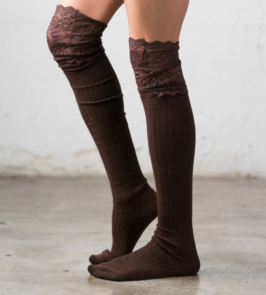 Lace Topped Over The Knee Socks | AILI'S CORNER