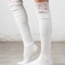  Lace Topped Over The Knee Socks | AILI'S CORNER