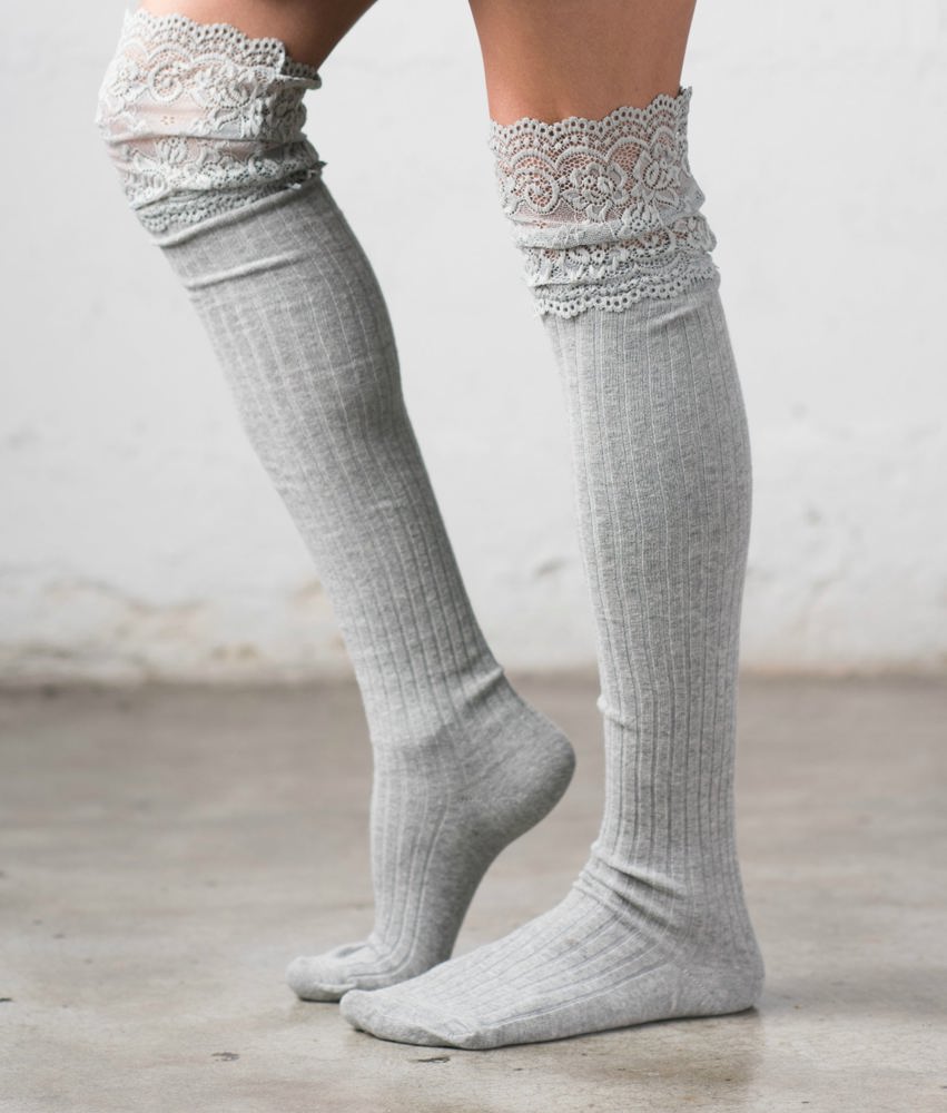 Lace Topped Over The Knee Socks | AILI'S CORNER