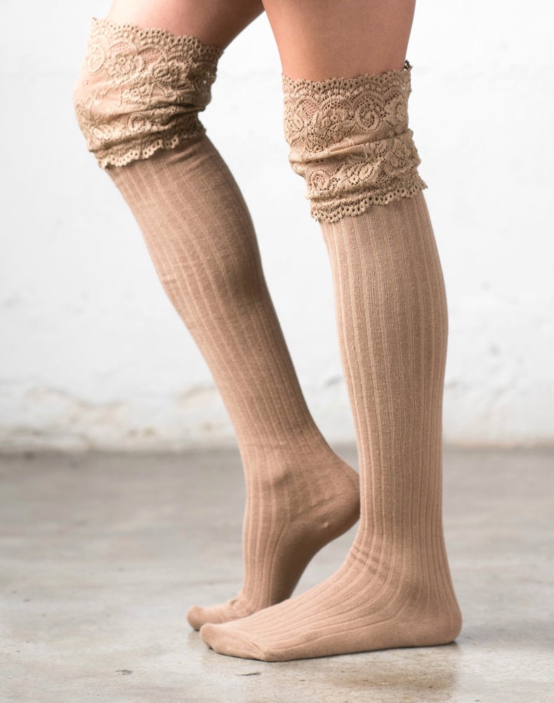 Lace Topped Over The Knee Socks | AILI'S CORNER