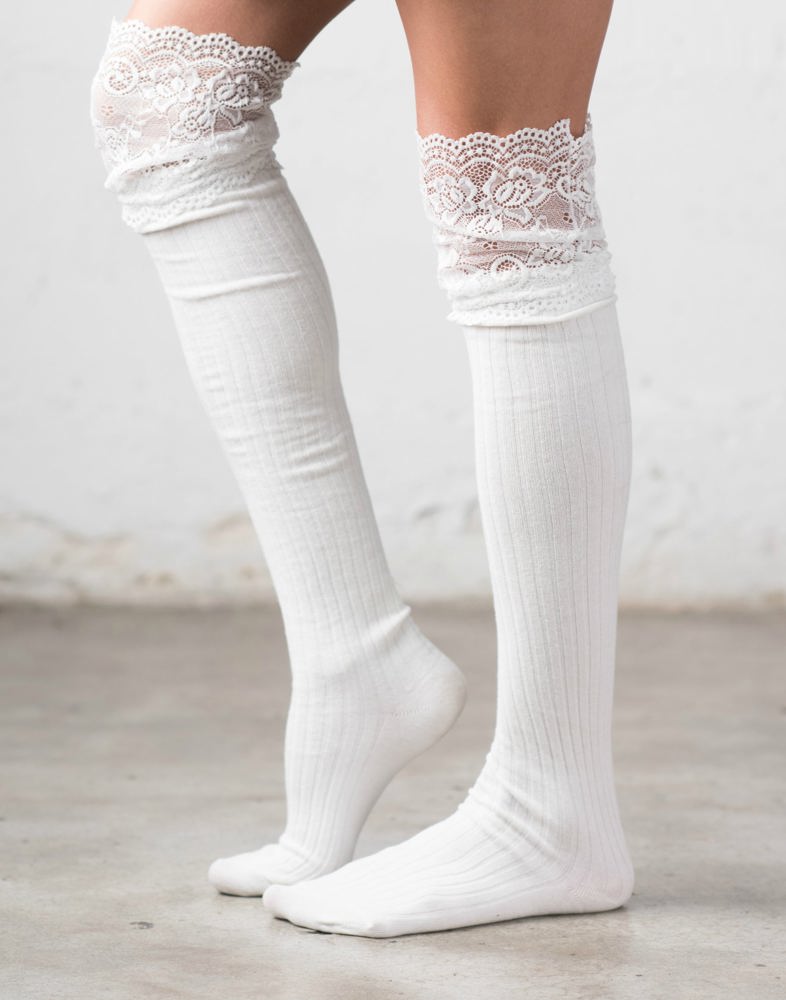 Lace Topped Over The Knee Socks | AILI'S CORNER