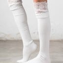 White Lace Topped Over The Knee Socks | AILI'S CORNER