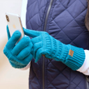 Teal C.C® Knit Touch Gloves | AILI'S CORNER