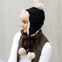  Cable Weave Pom Trapper Hat | AILI'S CORNER