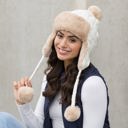  Cable Weave Pom Trapper Hat | AILI'S CORNER