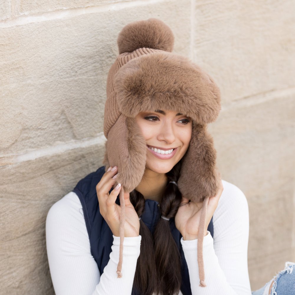 Ribbed Pom Trapper Hat | AILI'S CORNER