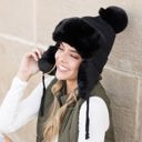  Ribbed Pom Trapper Hat | AILI'S CORNER