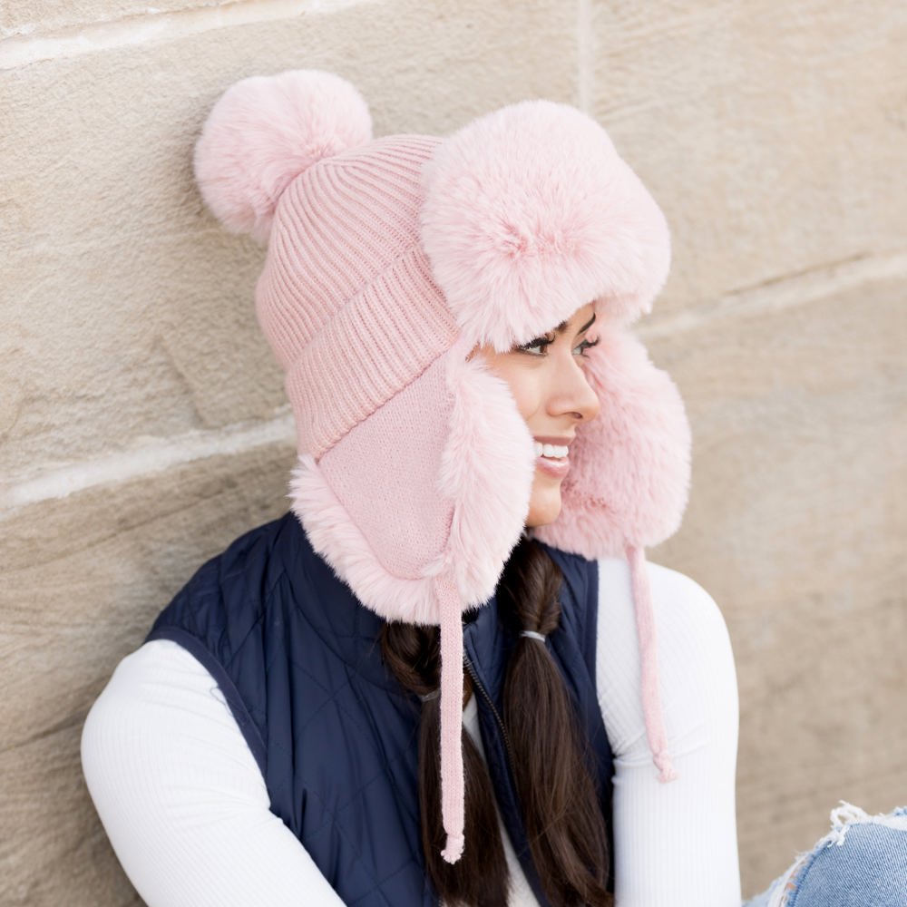 Ribbed Pom Trapper Hat | AILI'S CORNER