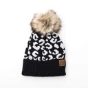 Black C.C® Natural Leopard Pom Beanie | AILI'S CORNER