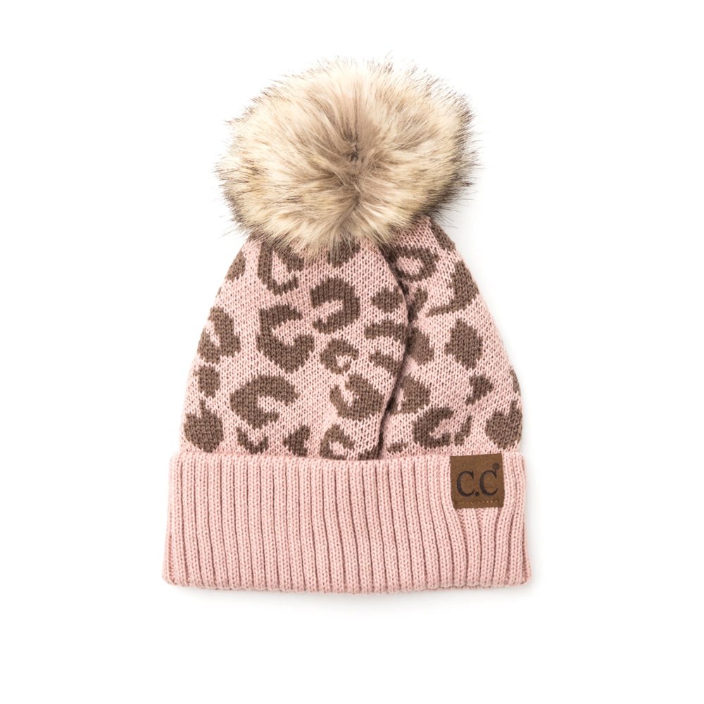 C.C® Natural Leopard Pom Beanie | AILI'S CORNER