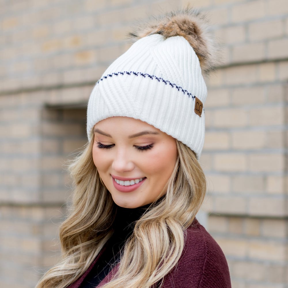 C.C® Accent Cuff Pom Beanie | AILI'S CORNER