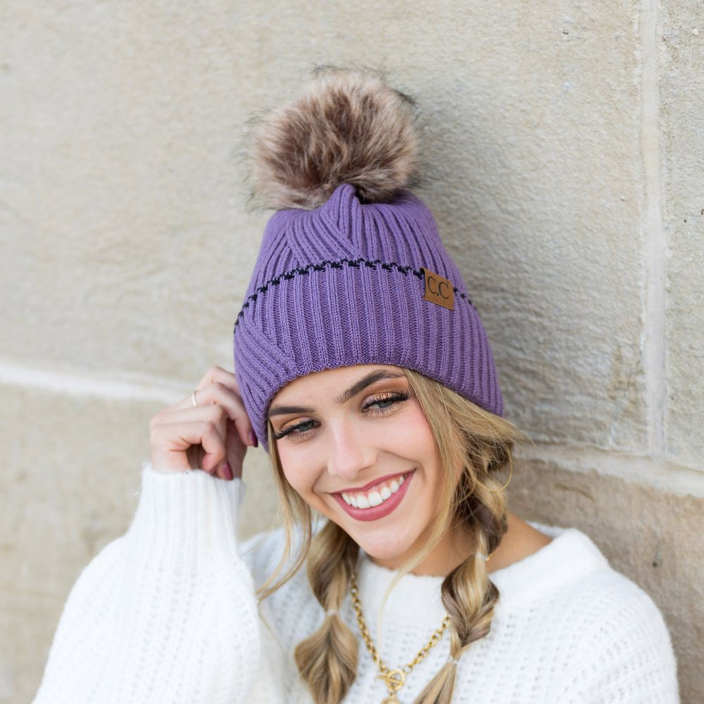 C.C® Accent Cuff Pom Beanie | AILI'S CORNER