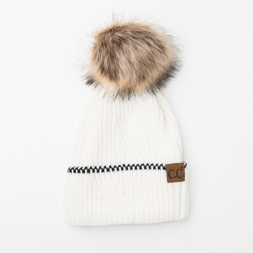 C.C® Accent Cuff Pom Beanie | AILI'S CORNER