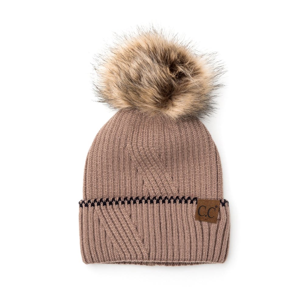 C.C® Accent Cuff Pom Beanie | AILI'S CORNER