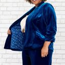 Size 1X Plus Size Blue Velvet Blazer