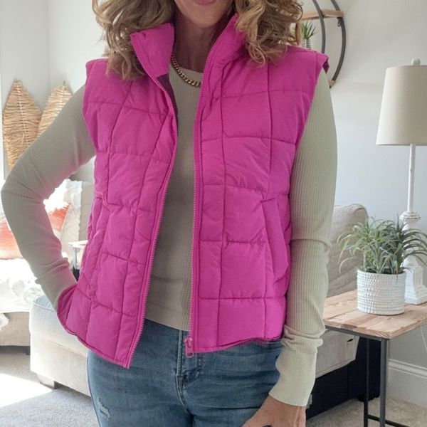 Fuchsia Pink Quilted Vest