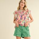  Colorful Print Top