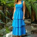  Capri Blue Tiered Maxi Dress