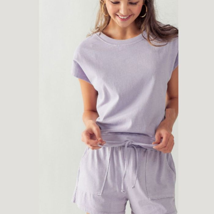 Lavender Top and Shorts Set