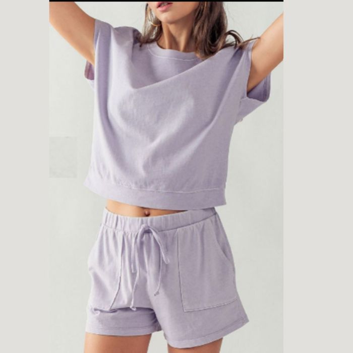 Lavender Top and Shorts Set