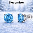 December Sterling Silver 6mm CZ Birthstone Stud Earrings