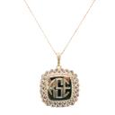  Sterling Silver Decorative Large Soft Square Monogram Necklace