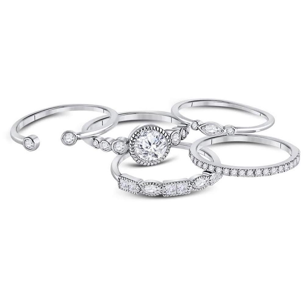 Sterling Silver Stackable Ring Set - Melina Stacking Ring Set